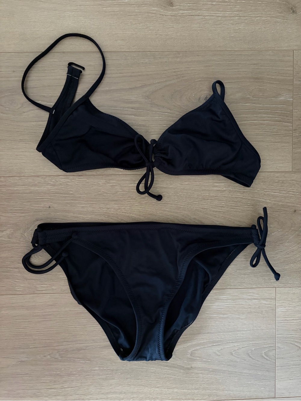 J. Crew black tie-side bikini Set
